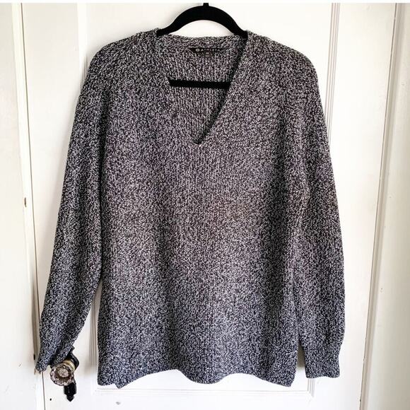 Athleta Switchback Merino Wool Blend Marled Sweater V-Neck Side Vent Knit XS - Picture 2 of 13